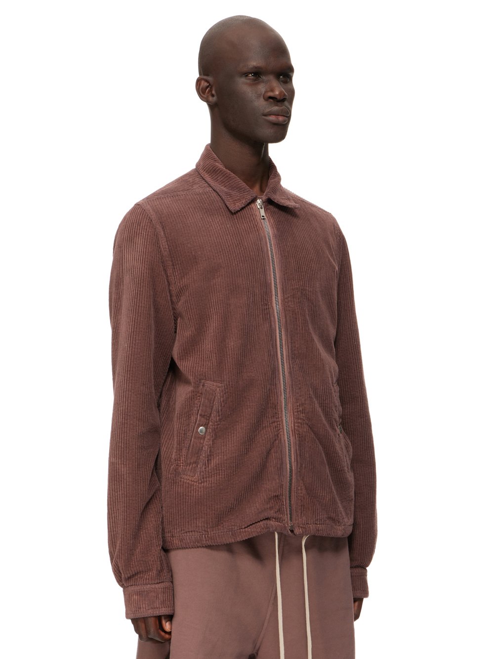 DRKSHDW FW23 LUXOR ZIPFRONT JKT IN MAUVE WIDE COTTON CORDUROY