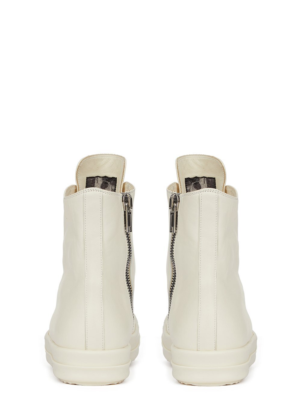 RICK OWENS FW23 LUXOR SNEAKERS IN MILK WHITE FULL GRAIN CALF LEATHER