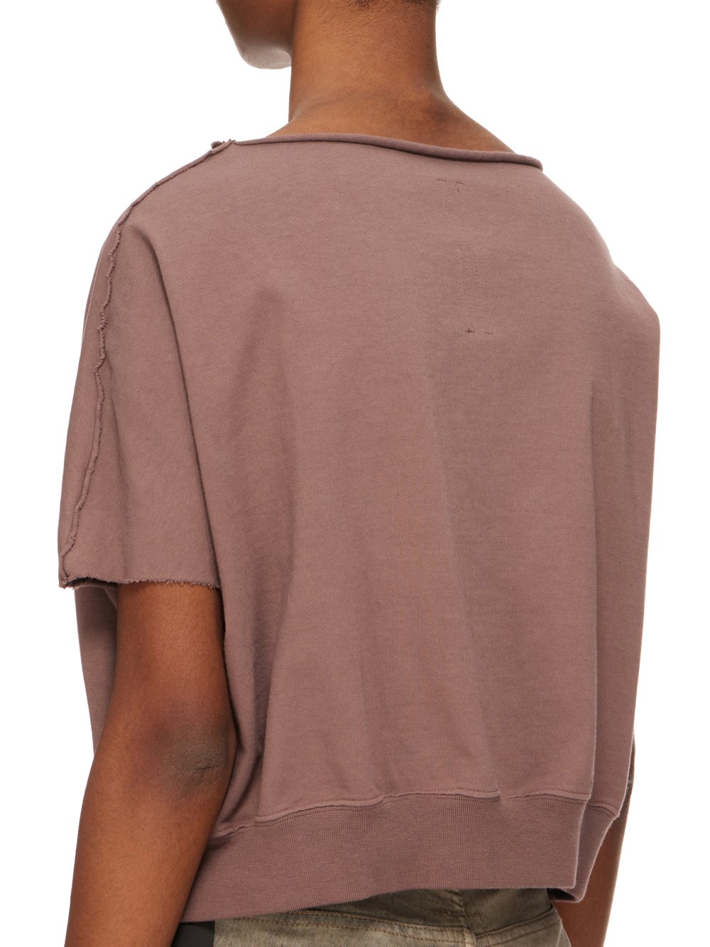 DRKSHDW FW23 LUXOR DAGGER TOP IN MAUVE COMPACT HEAVY COTTON JERSEY
