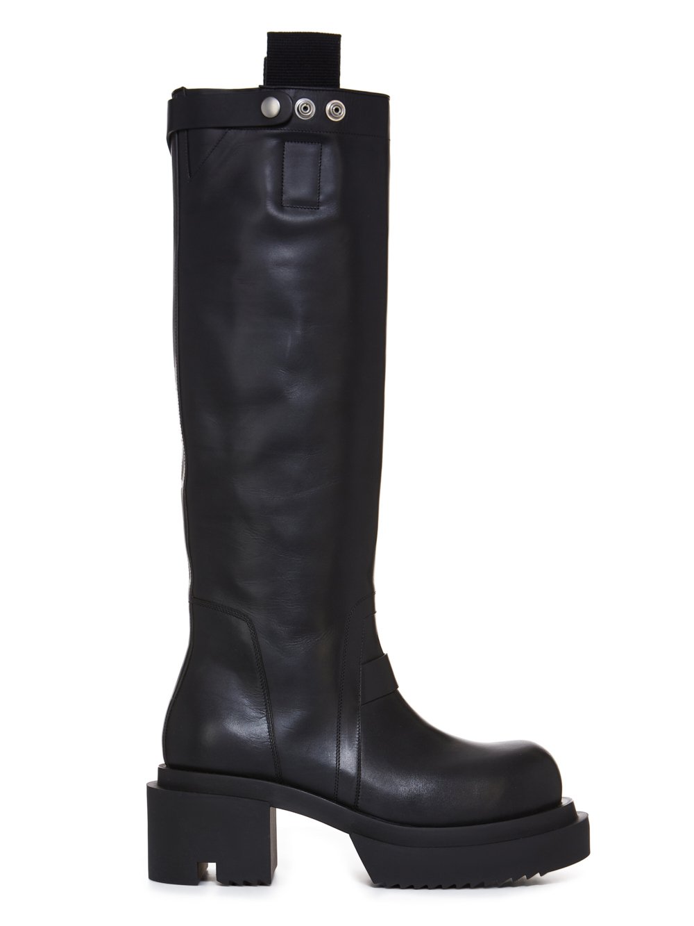 RICK OWENS FW23 LUXOR PULL ON BOGUN IN BLACK CORTINA GREASE CALF LEATHER RICK OWENS FW23 LUXOR PULL ON BOGUN IN BLACK CORTINA GREASE CALF LEATHER