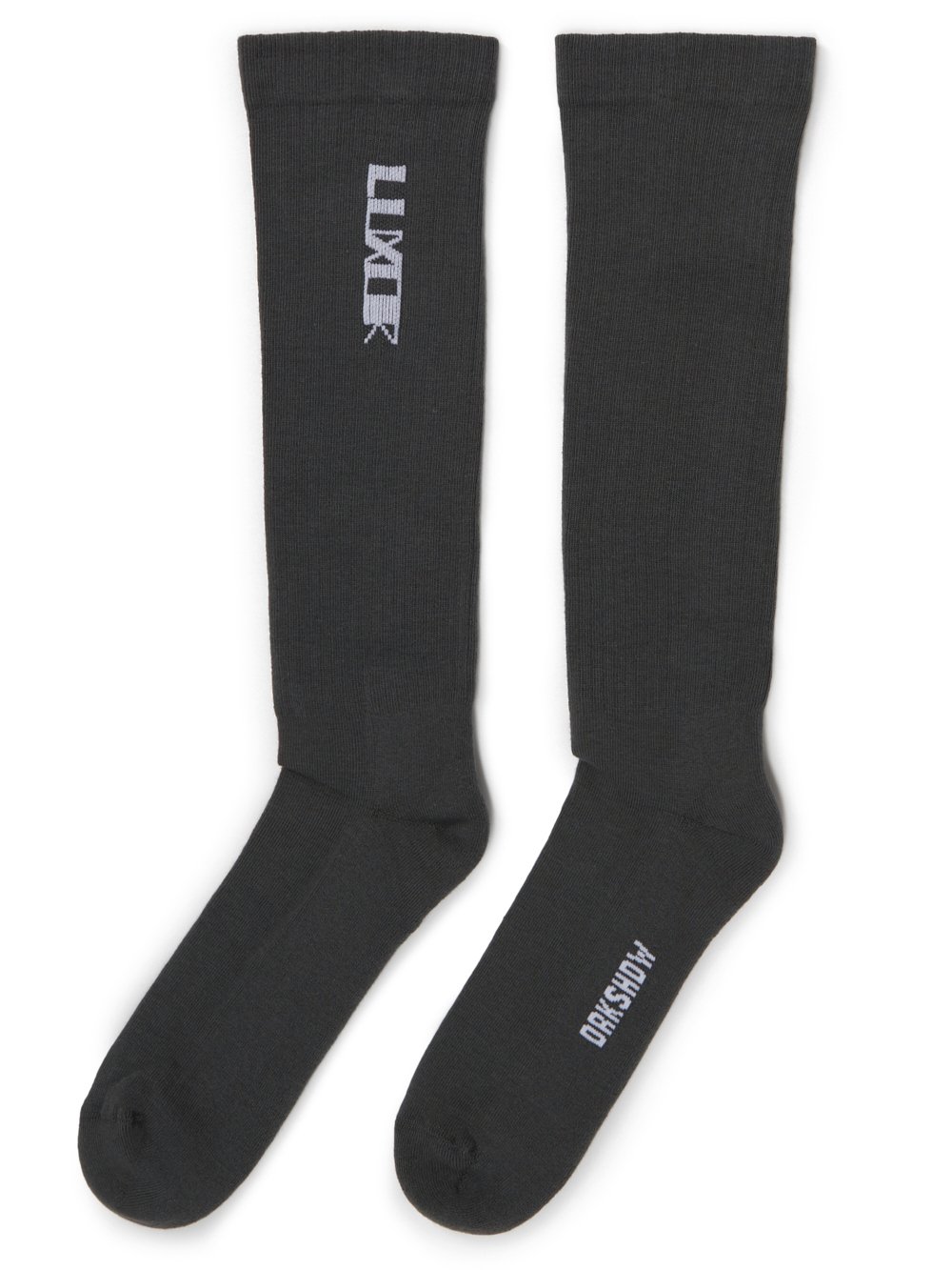 RICK OWENS FW23 LUXOR LUXOR SOCKS IN HUSTLER BLUE AND MILK COTTON KNIT