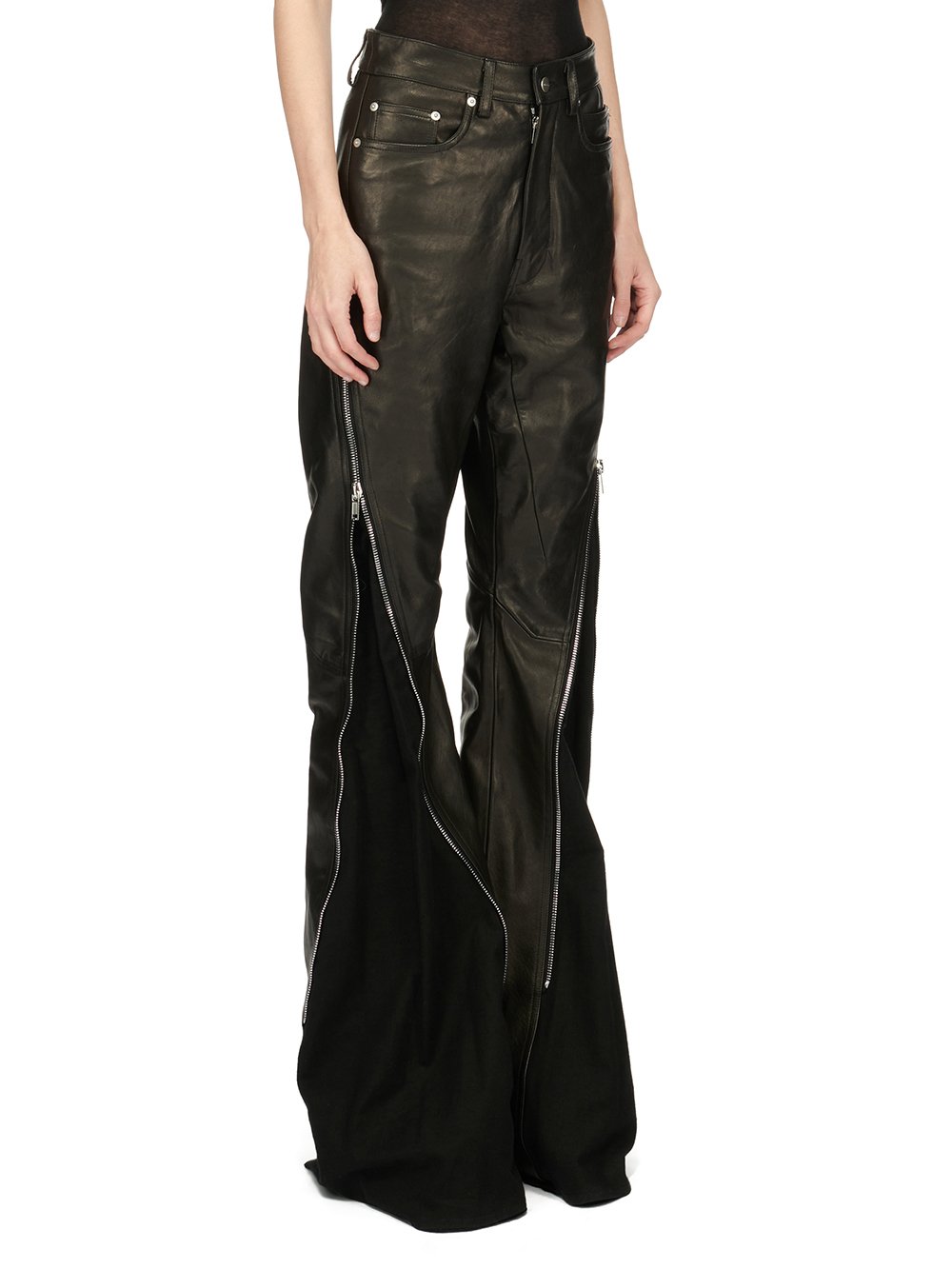 RICK OWENS FW23 LUXOR BOLAN BANANA IN BLACK VEG NAPPA LAMB LEATHER