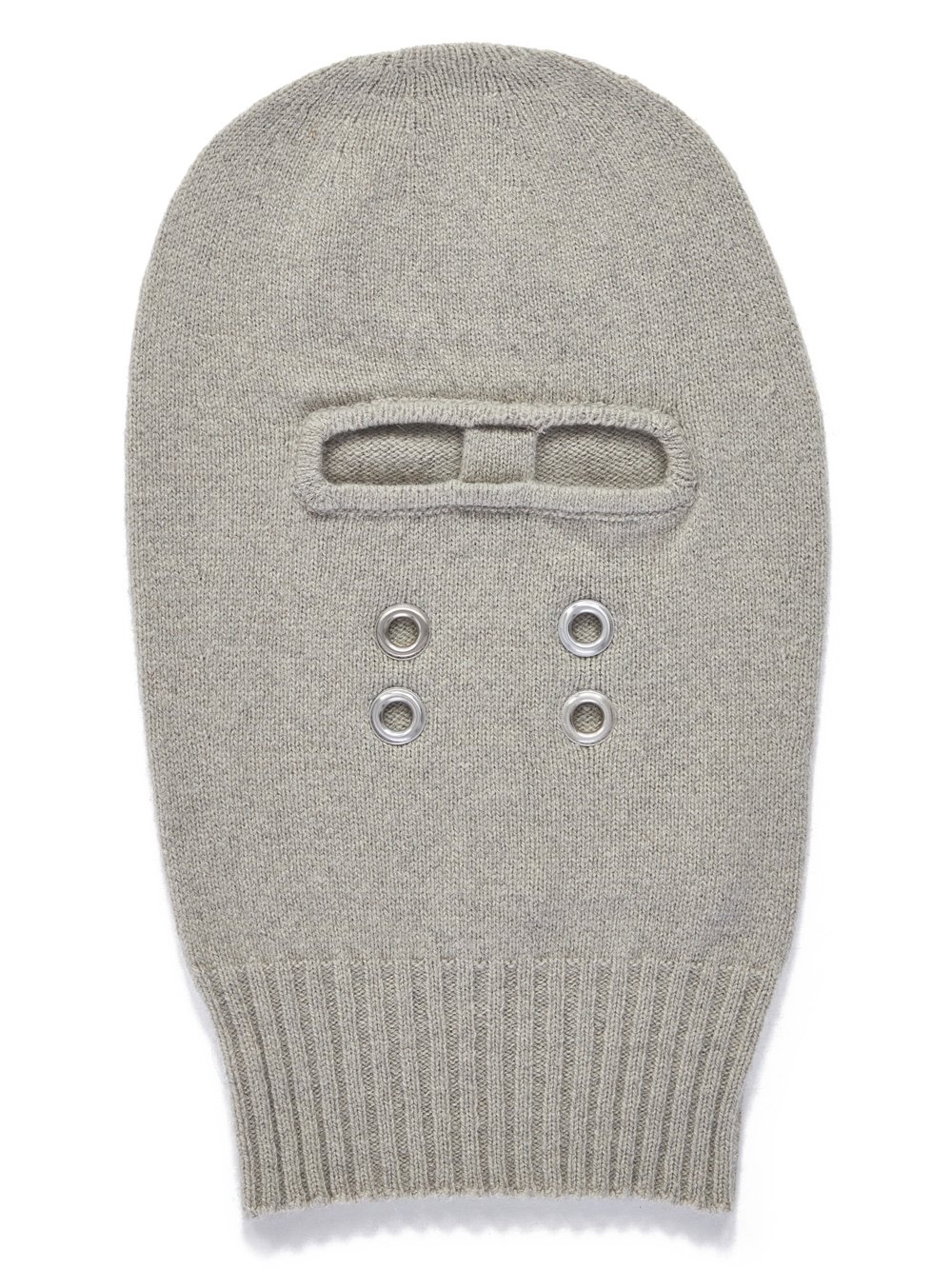 RICK OWENS FW23 LUXOR GIMP BALACLAVA IN PEARL RECYCLED CASHMERE KNIT