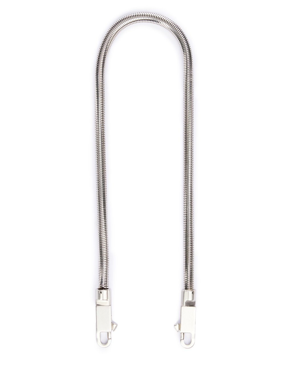 RICK OWENS FW23 LUXOR SNAKE CHAIN IN PALLADIUM TONE BRASS RICK OWENS FW23 LUXOR SNAKE CHAIN IN PALLADIUM TONE BRASS