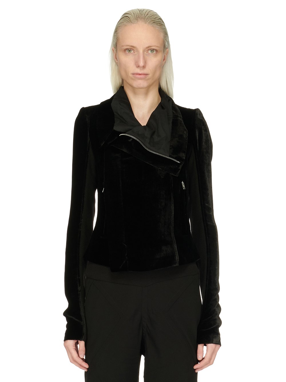 RICK OWENS FW23 LUXOR CLASSIC BIKER IN BLACK VELVET