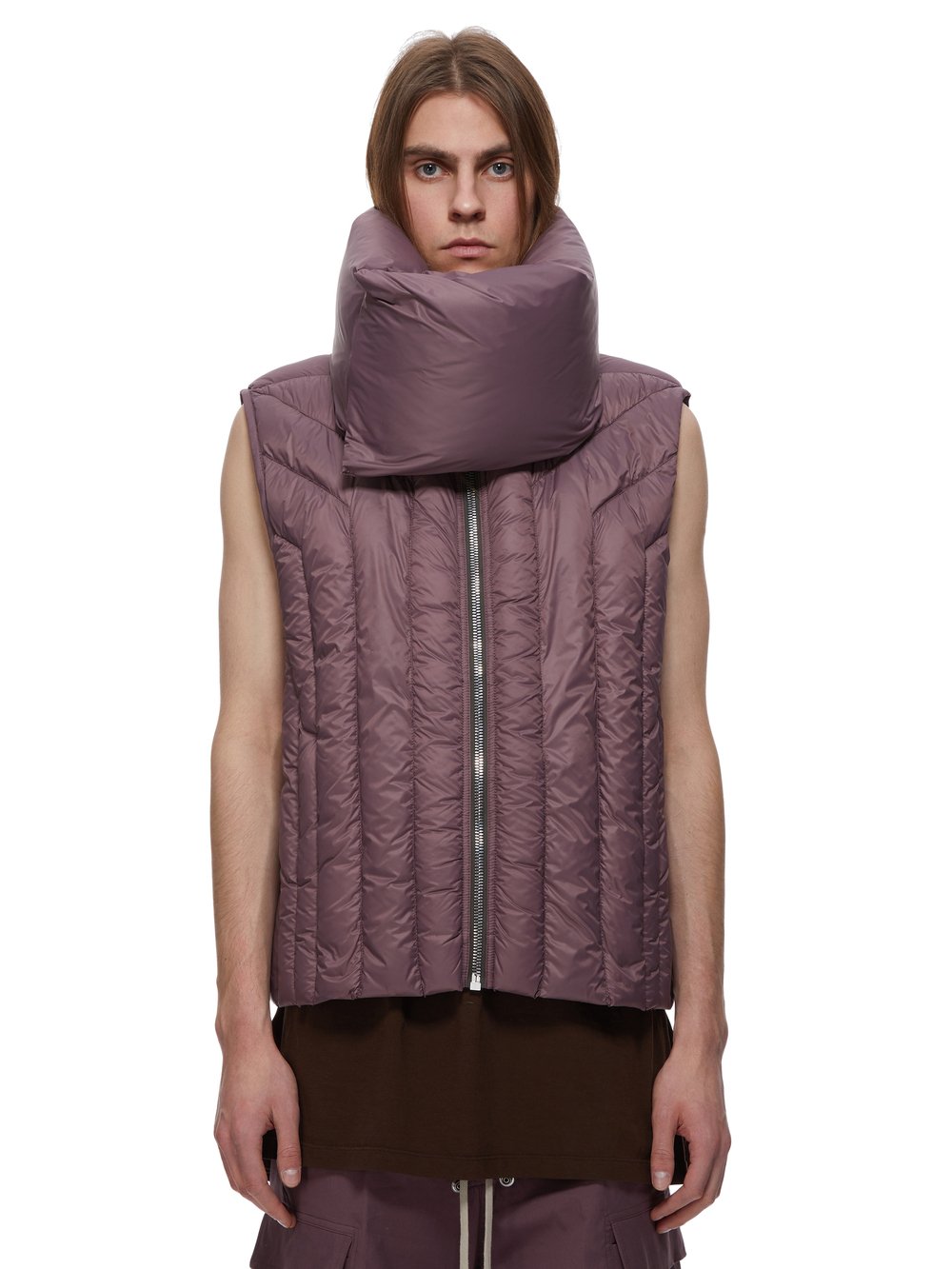 RICK OWENS FW23 LUXOR VEST LINER IN AMETHYST RECYCLED NYLON