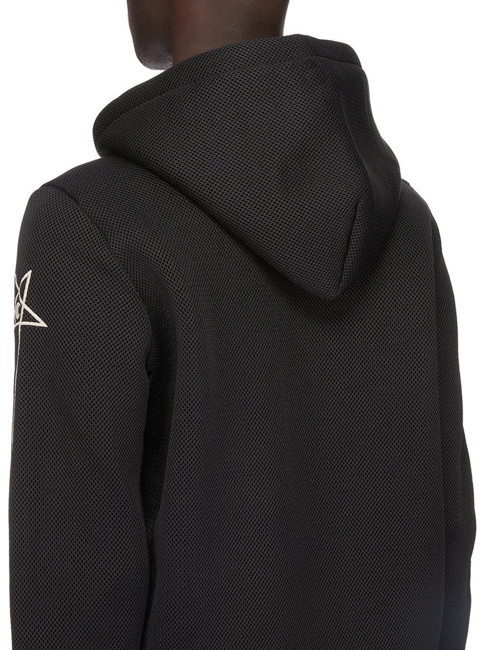 CHAMPION X RICK OWENS JASON'S HOODIE IN BLACK RECYCLED 3D MESH