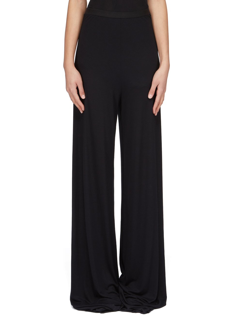 RICK OWENS LILIES FW23 LUXOR FARRAH PANTS IN BLACK FLUID VISCOSE JERSEY