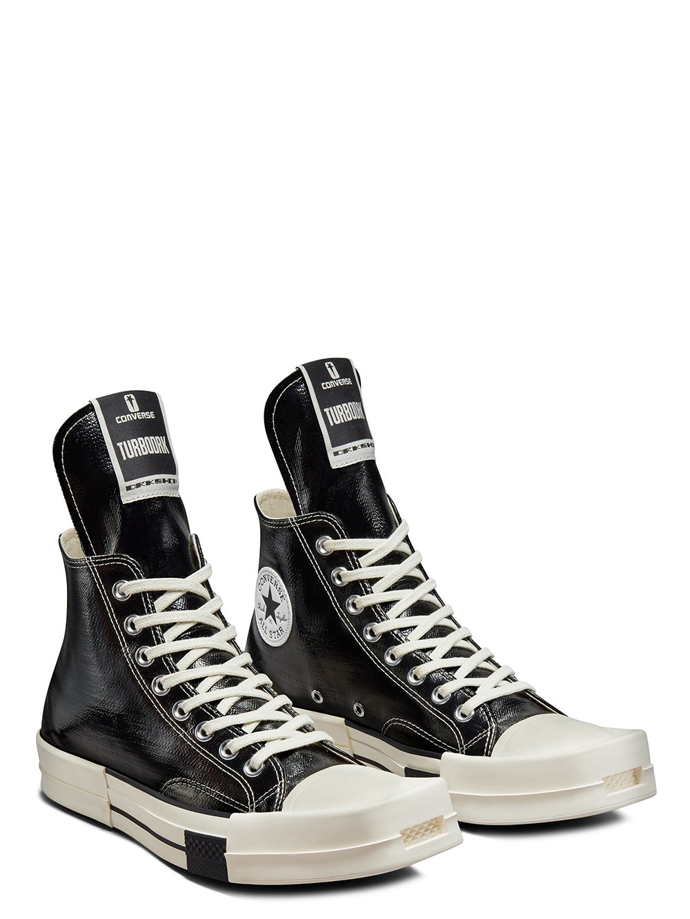 CONVERSE X DRKSHDW TURBODRK HI IN BLACK AND WHITE