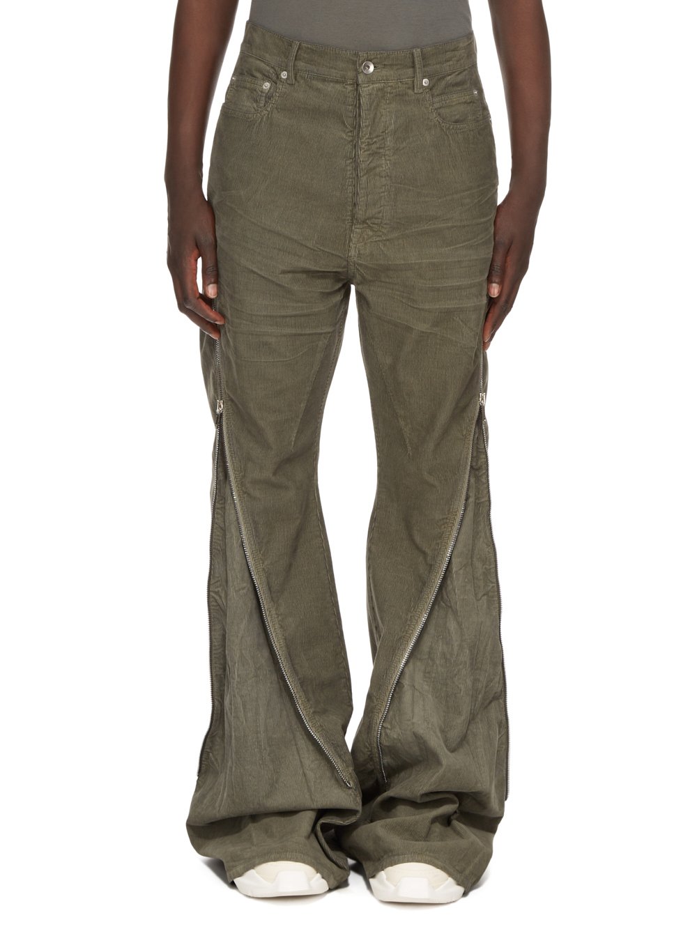 RICK OWENS FW23 LUXOR BOLAN BANANA IN HUSTLER BLUE COTTON CORDUROY