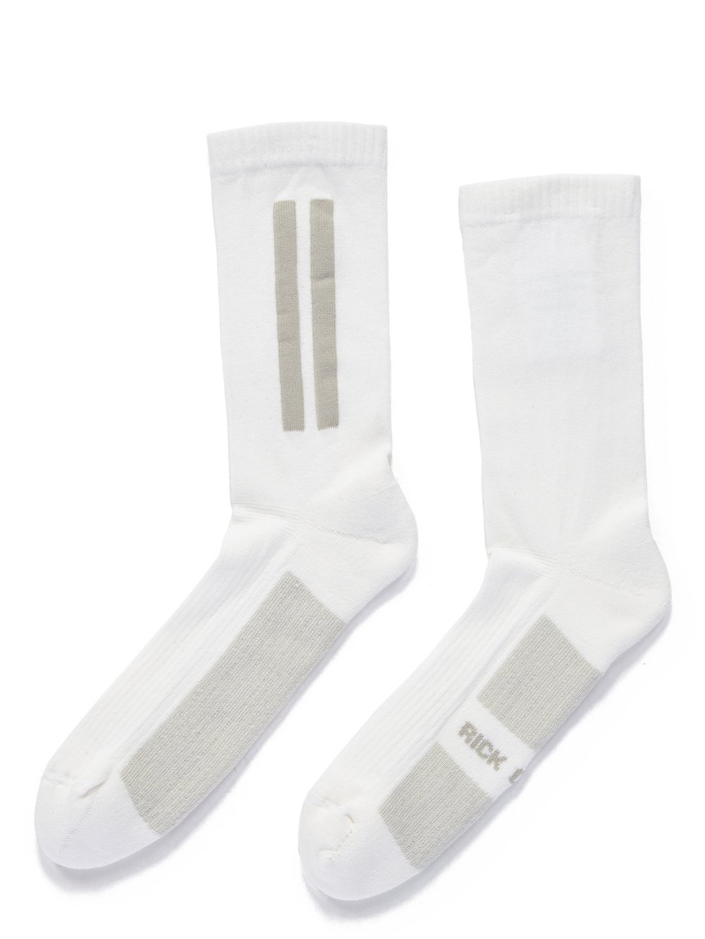 RICK OWENS FW23 LUXOR GLITTER SOCKS IN MILK ND PEARL COTTON KNIT