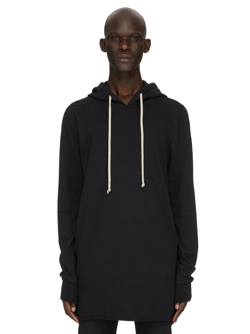 DRKSHDW FW23 LUXOR PULLOVER HOODIE IN BLACK COMPACT HEAVY COTTON JERSEY