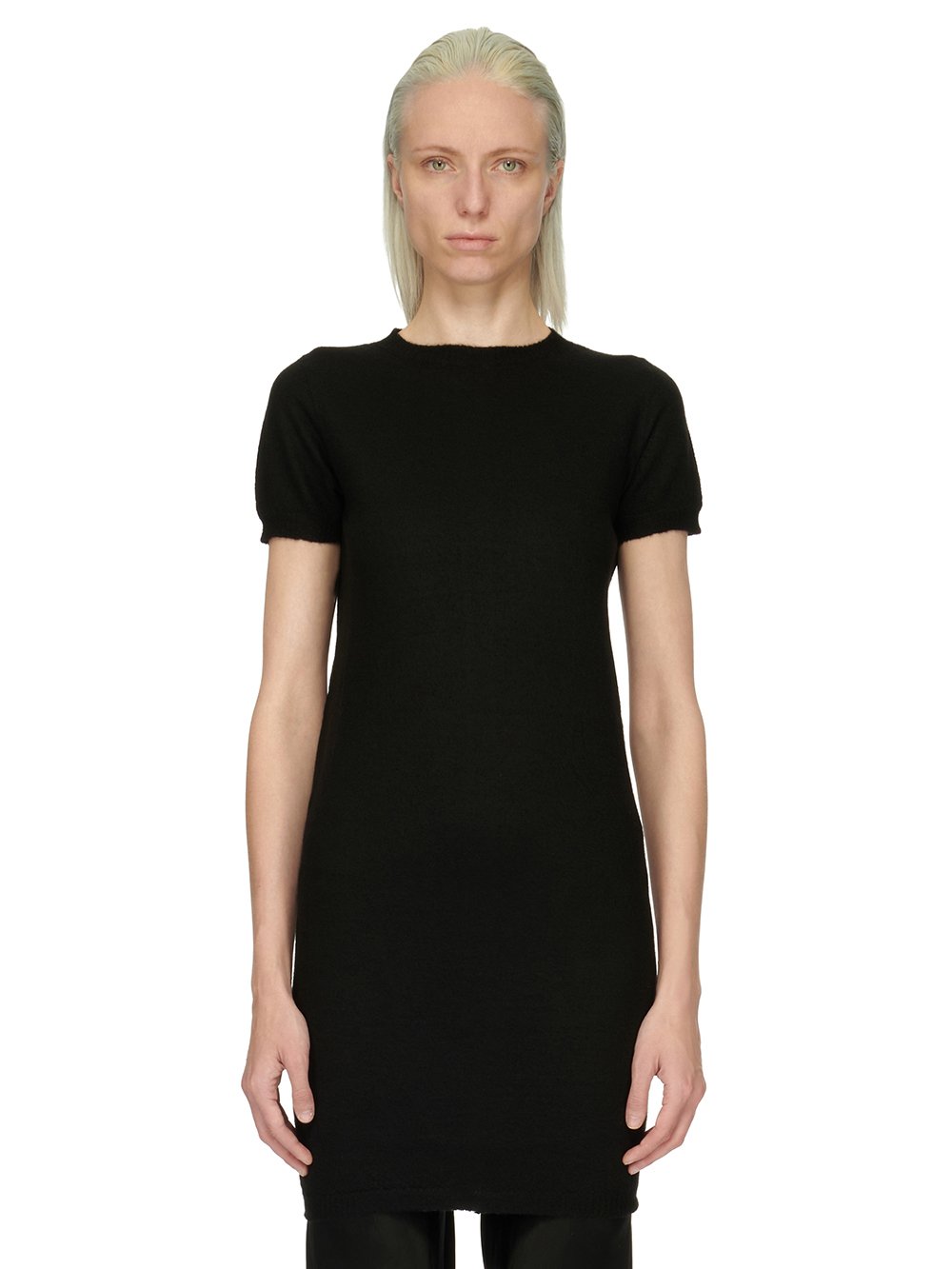 RICK OWENS FOREVER SS TUNIC IN BLACK BOILED CASHMERE. 