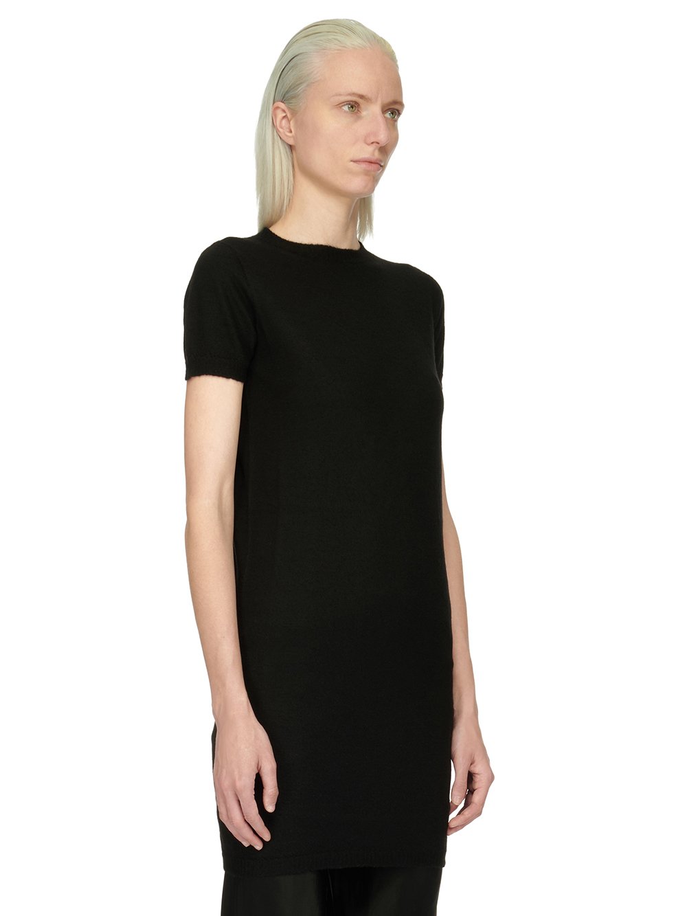 RICK OWENS FOREVER SS TUNIC IN BLACK BOILED CASHMERE. 