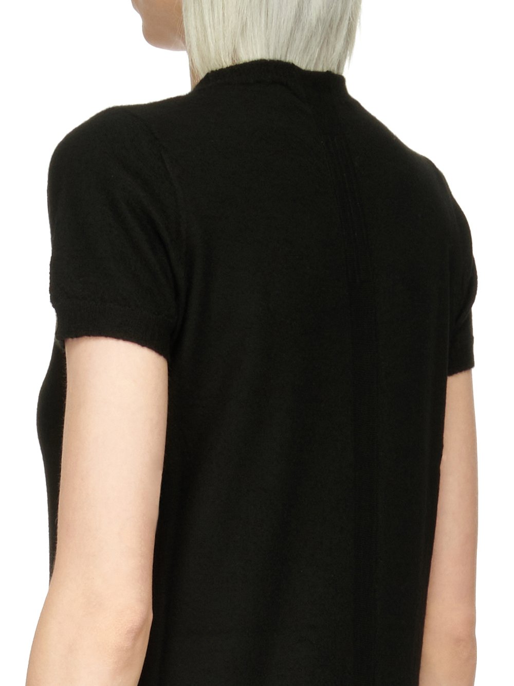 RICK OWENS FOREVER SS TUNIC IN BLACK BOILED CASHMERE. 