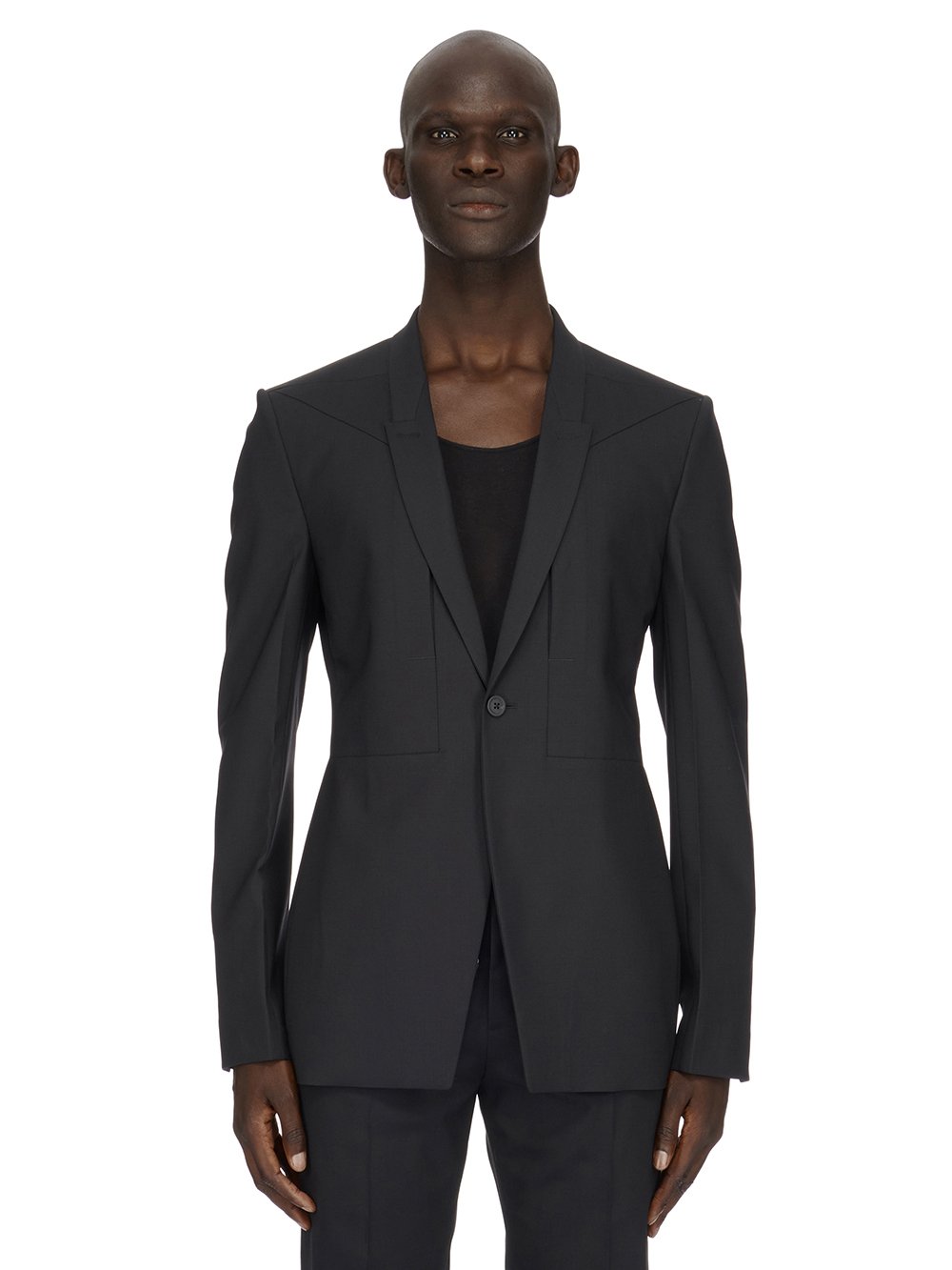 RICK OWENS FW23 LUXOR SOFT SOFT BLAZER IN PAPER FINISH WOOL