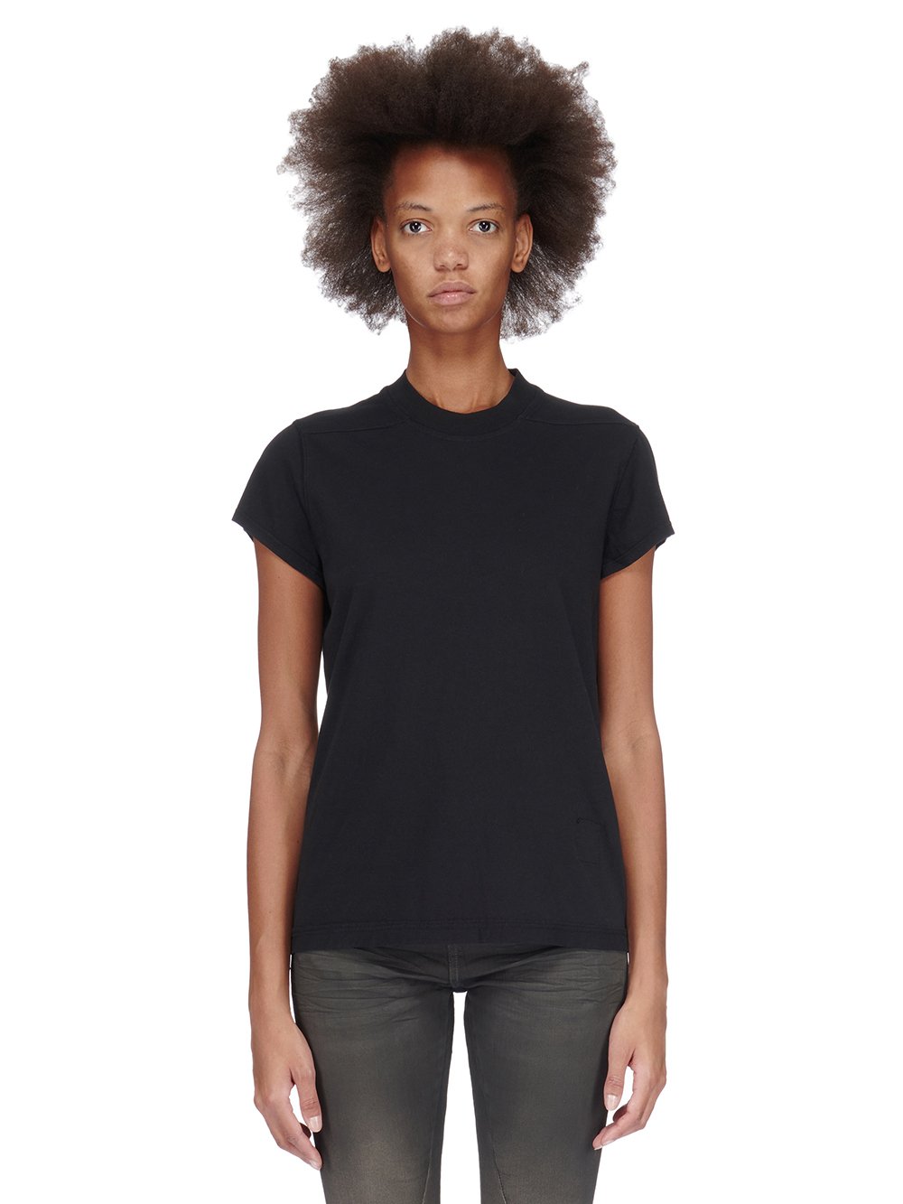 DRKSHDW FW23 LUXOR SMALL LEVEL T IN BLACK MEDIUM WEIGHT COTTON JERSEY