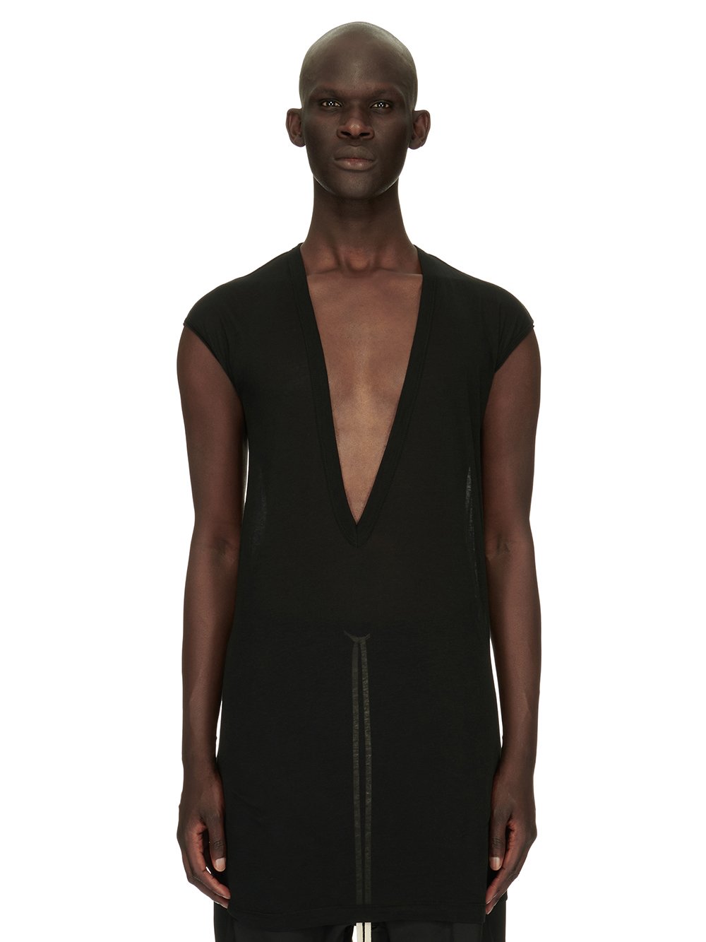 RICK OWENS FW23 LUXOR DYLAN T IN  BLACK UNSTABLE COTTON