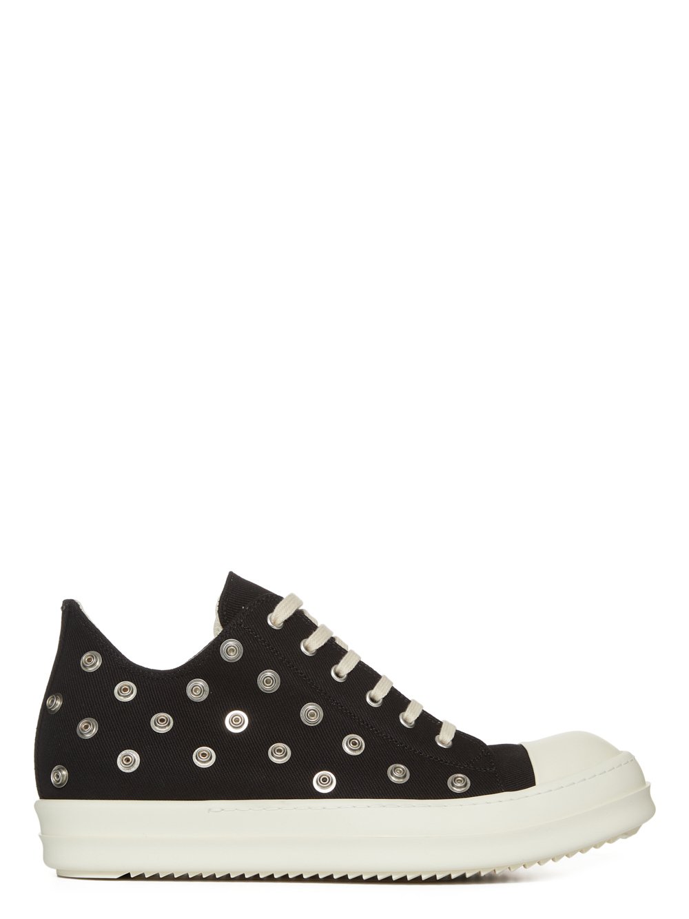 RICK OWENS FW23 LUXOR LOW SNEAKS IN BLACK 13OZ OVERDYED DENIM RICK OWENS FW23 LUXOR LOW SNEAKS IN BLACK 13OZ OVERDYED DENIM