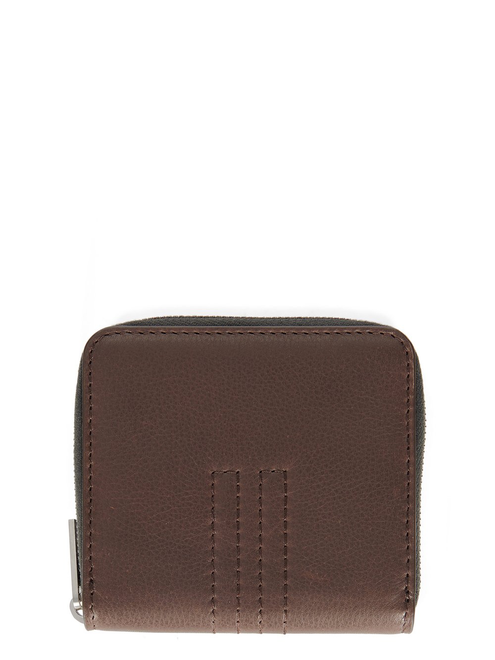 RICK OWENS FW23 LUXOR ZIPPED WALLET IN BROWN SOFT GRAIN COW LEATHER
