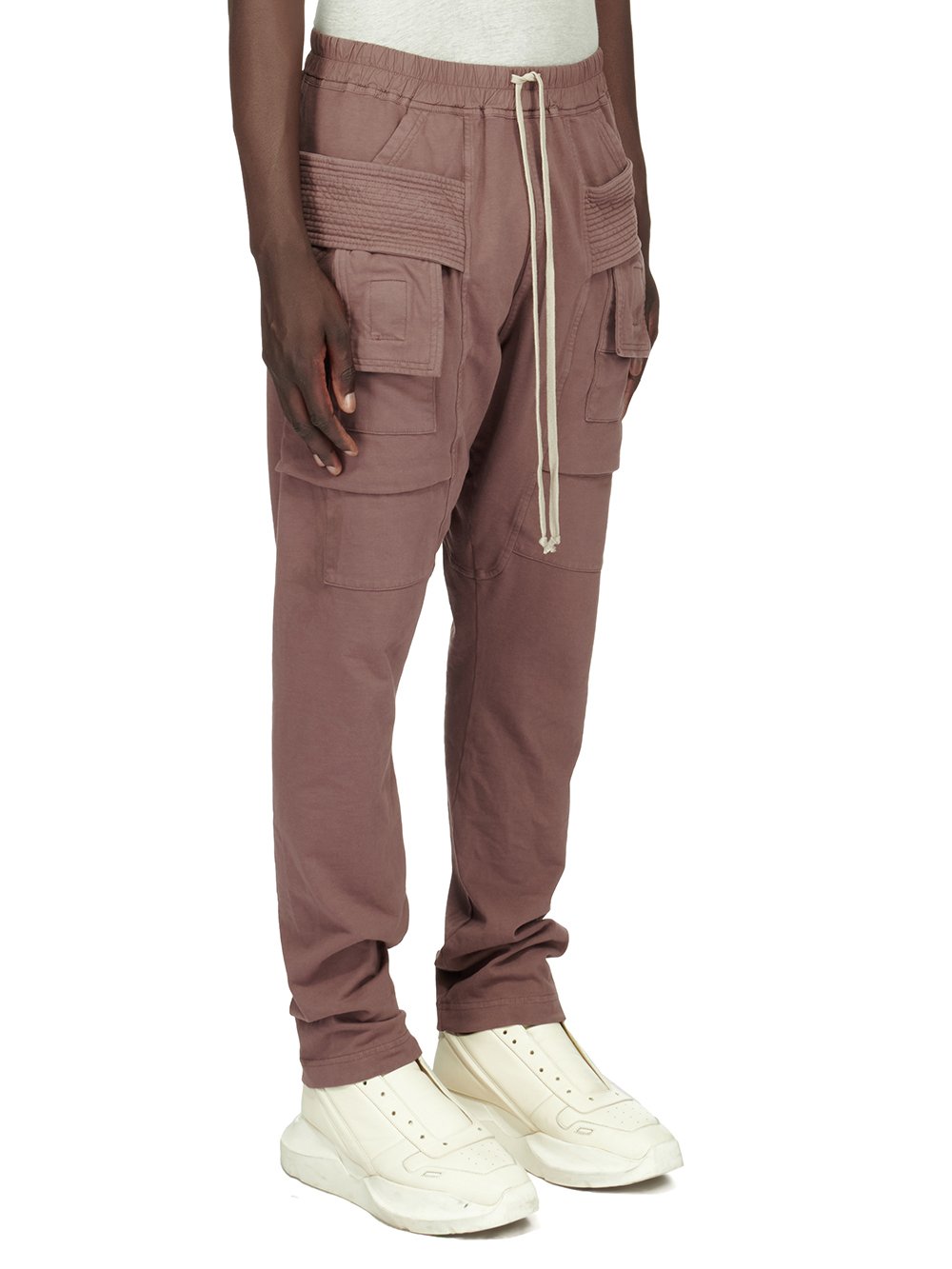 DRKSHDW FW23 LUXOR CREATCH CARGO DRAWSTRING IN MAUVE COMPACT HEAVY COTTON JERSEY