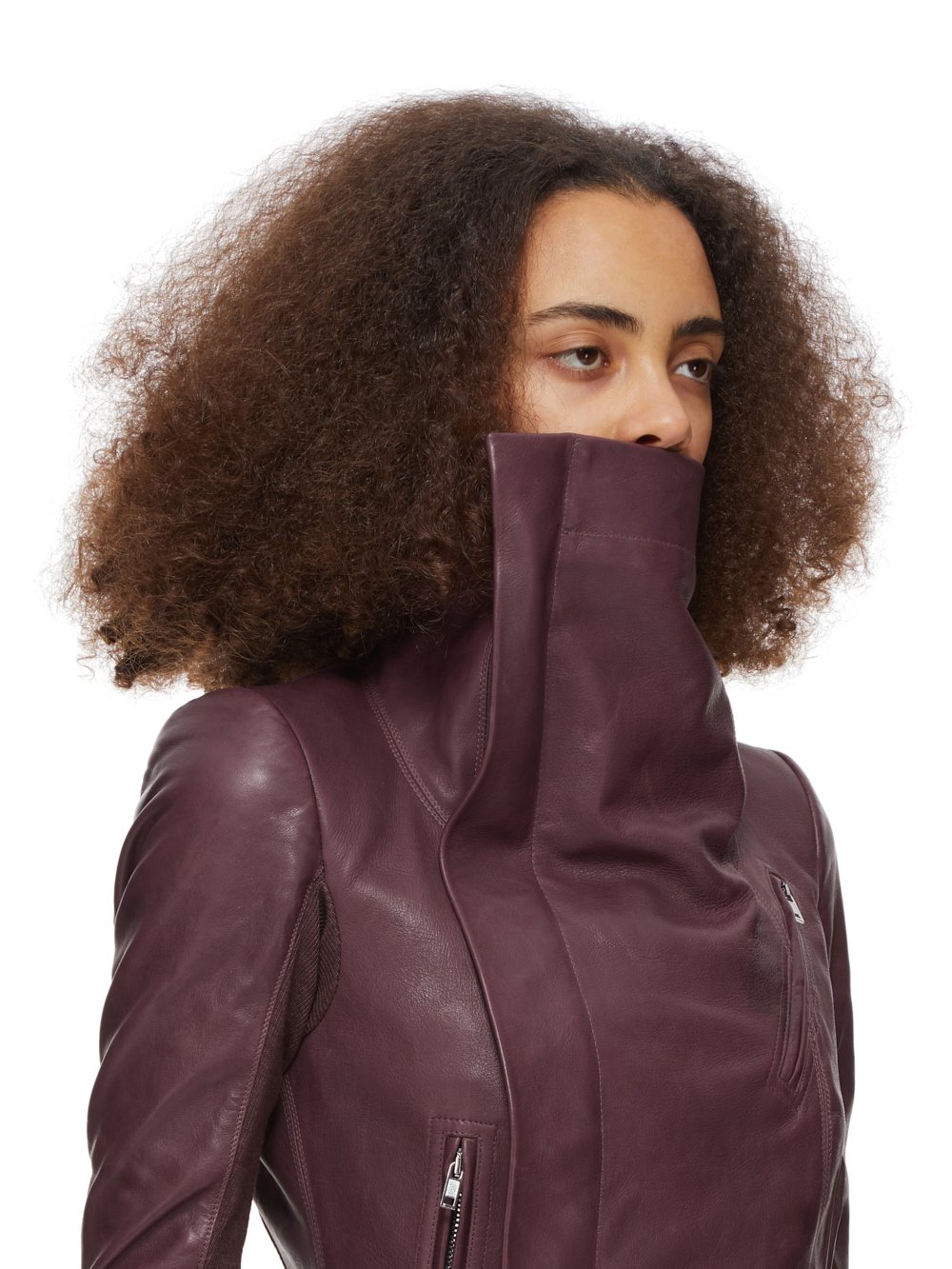 RICK OWENS FW23 LUXOR CLASSIC BIKER IN AMETHYST VEG NAPPA LAMB