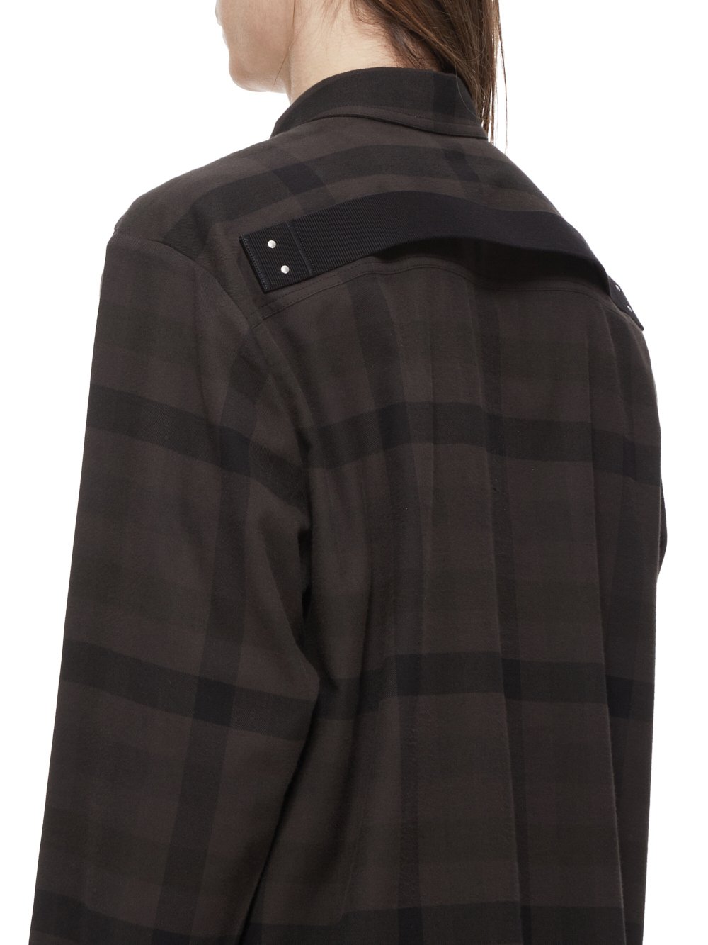 RICK OWENS FW23 LUXOR JUMBO FOGPOCKET OUTERSHIRT IN COTTON PLAID