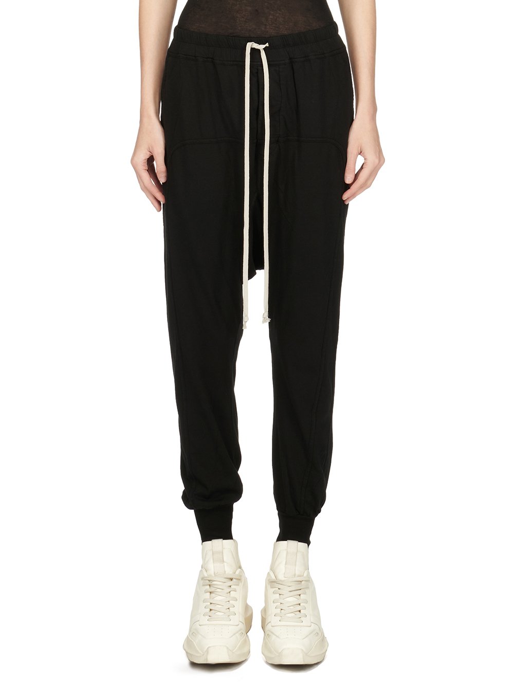 DRKSHDW FW23 LUXOR PRISONER DRAWSTRING IN BLACK MEDIUM WEIGHT COTTON JERSEY DRKSHDW FW23 LUXOR PRISONER DRAWSTRING IN BLACK MEDIUM WEIGHT COTTON JERSEY