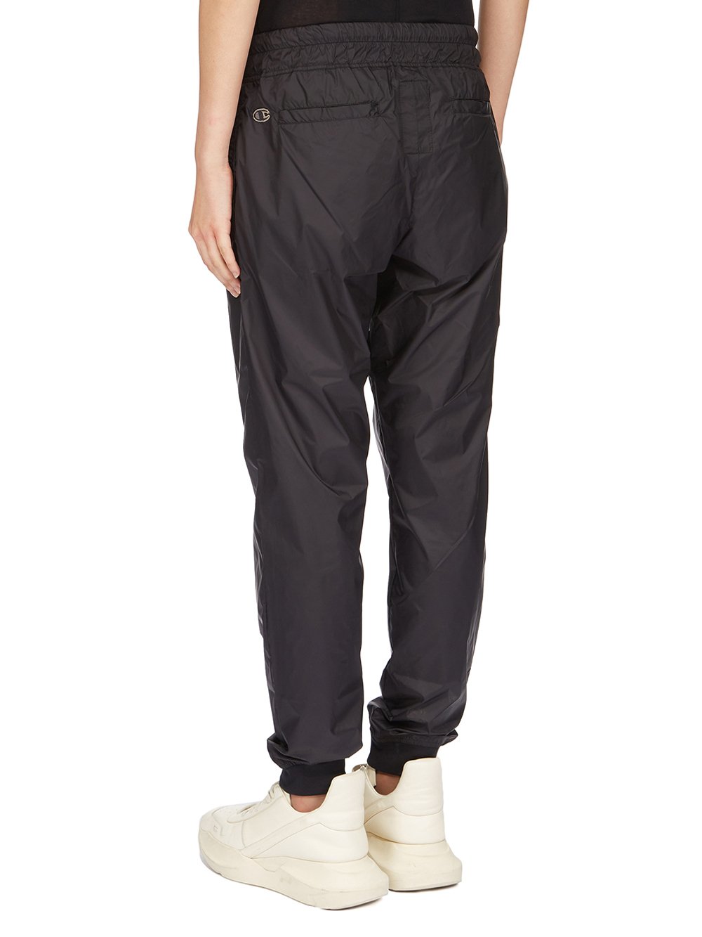 CHAMPION X RICK OWENS JOGGERS IN BLACK RECYCLED NYLON