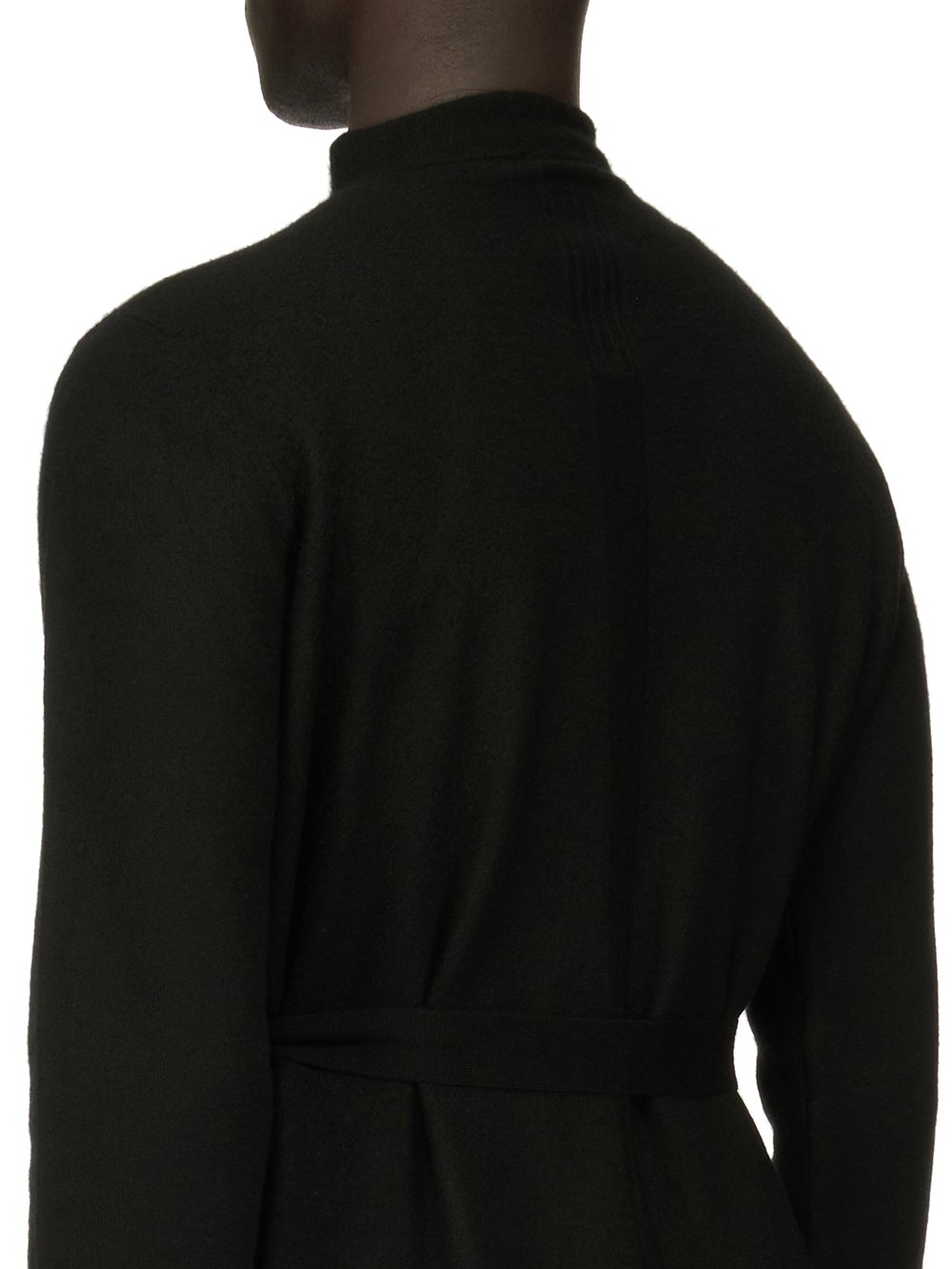 RICK OWENS FOREVER BATHROBE IN BLACK BOILED CASHMERE