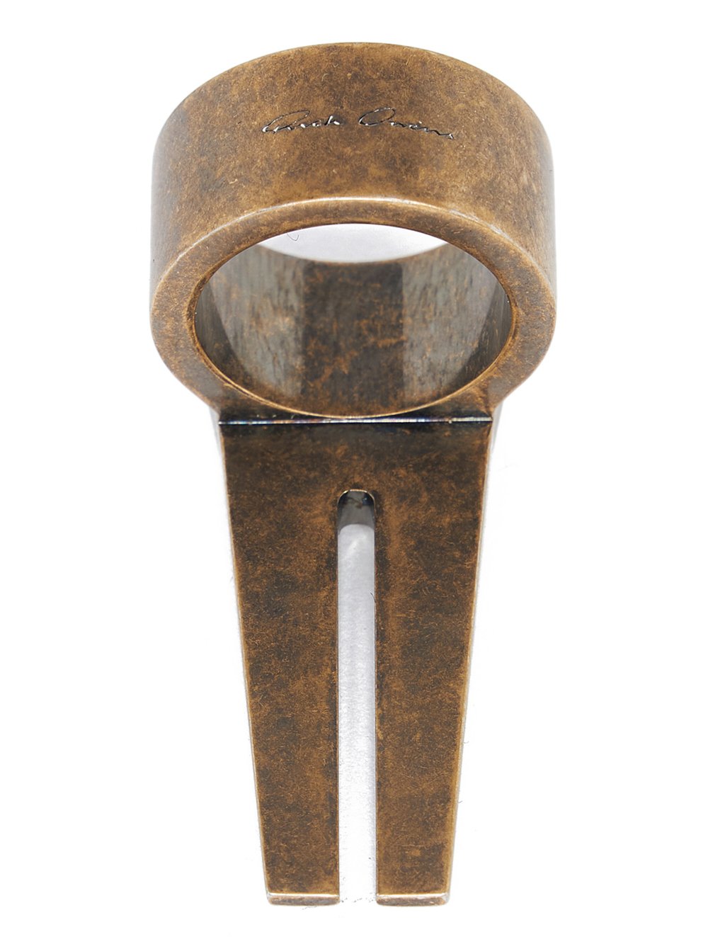 RICK OWENS OPEN TRUNK RING IN BRASS