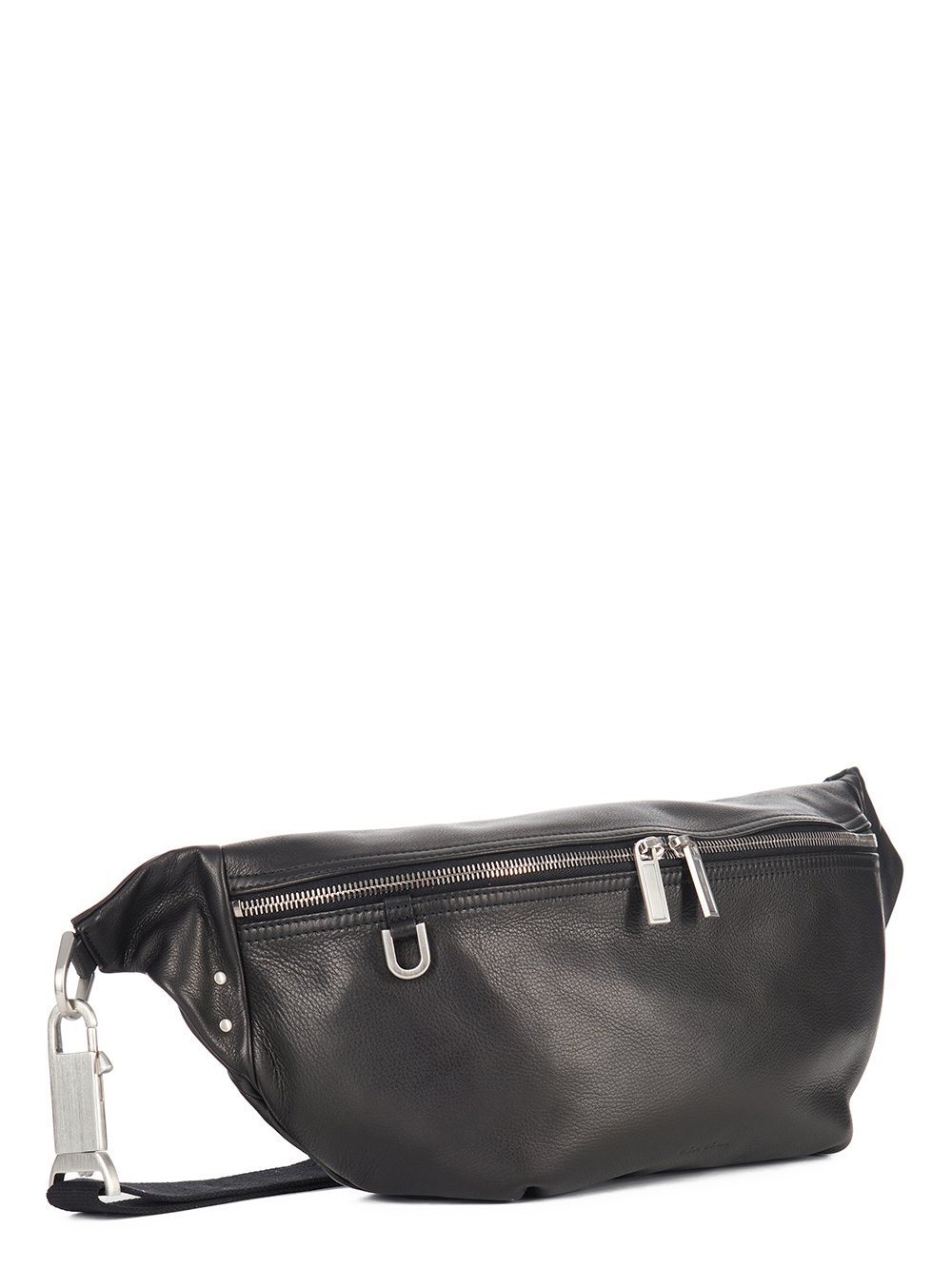 RICK OWENS FW23 LUXOR BUMBAG IN BLACK SOFT GRAIN COW LEATHER