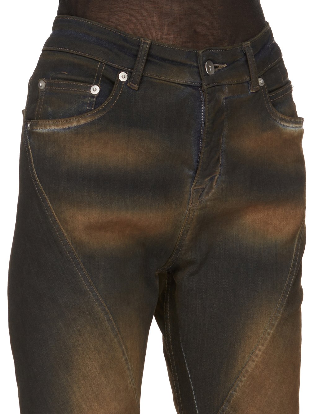 DRKSHDW FW23 LUXOR BIAS BOOTCUT IN MUD WASHED STRETCH DENIM