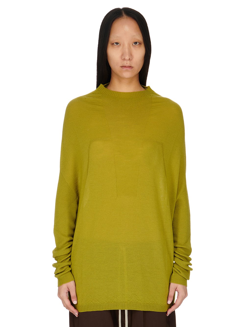 RICK OWENS FW23 LUXOR CRATER KNIT IN ACID LIGHTWEIGHT RASATO KNIT