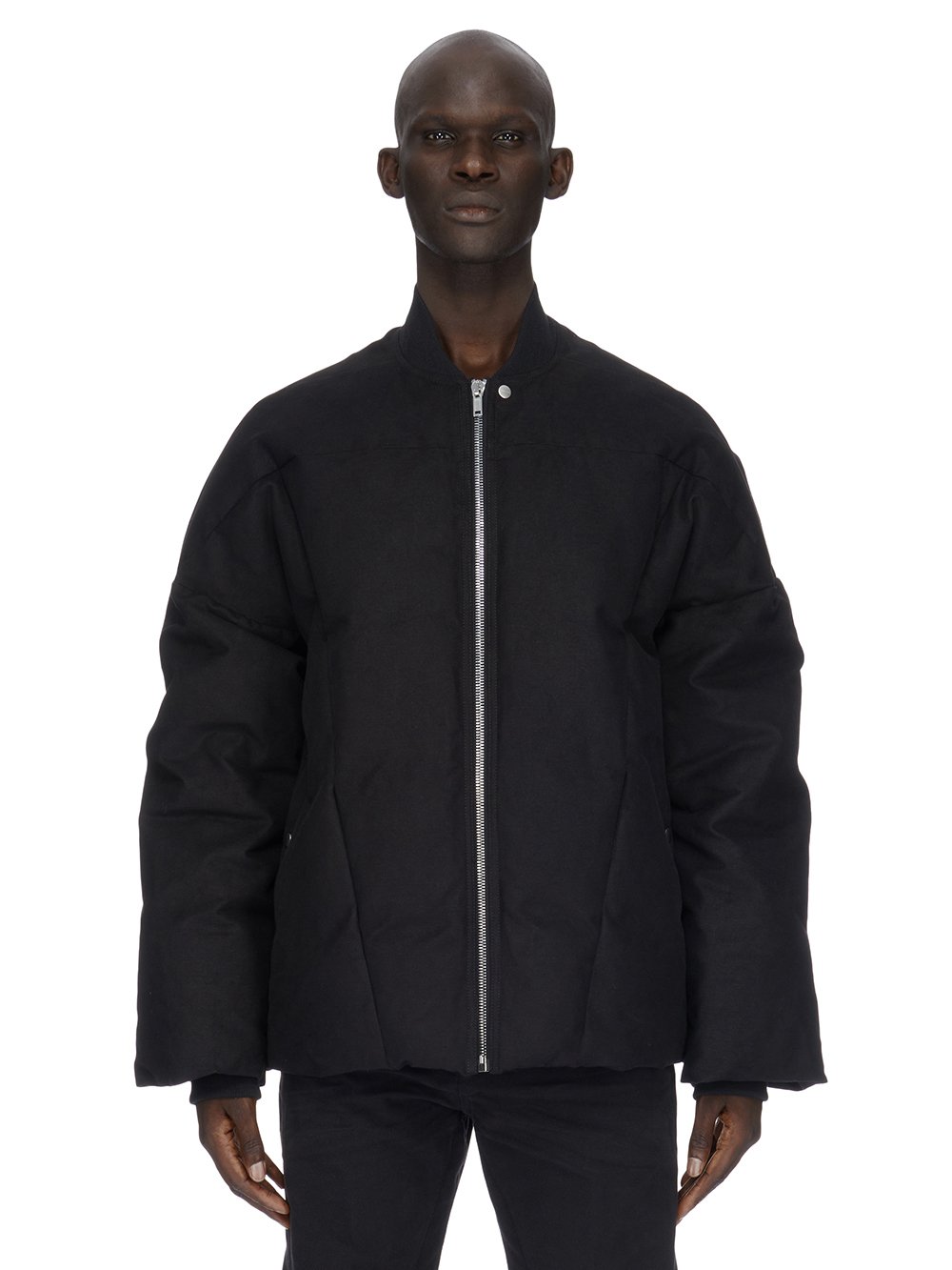 RICK OWENS FW23 LUXOR FLIGHT JKT IN BLACK HEAVY MOLESKIN