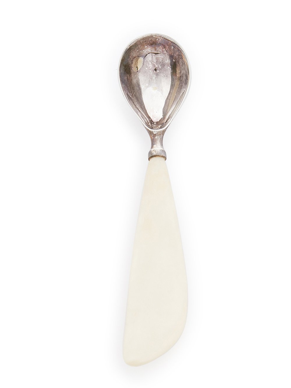 .RICK OWENS TEA SPOON IN STERLING SILVER AND OX BONE.