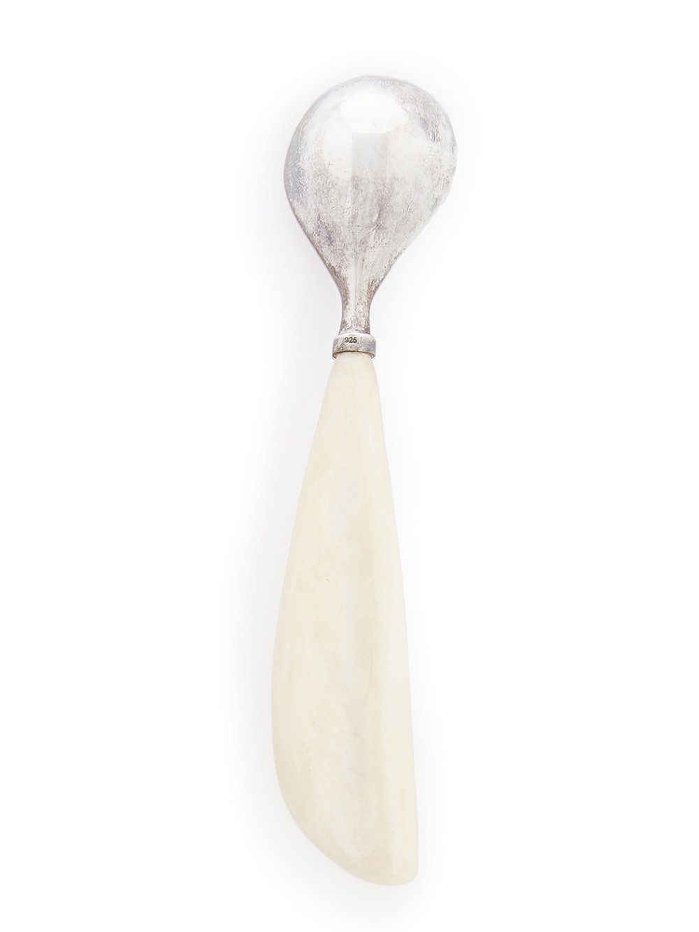 .RICK OWENS TEA SPOON IN STERLING SILVER AND OX BONE.