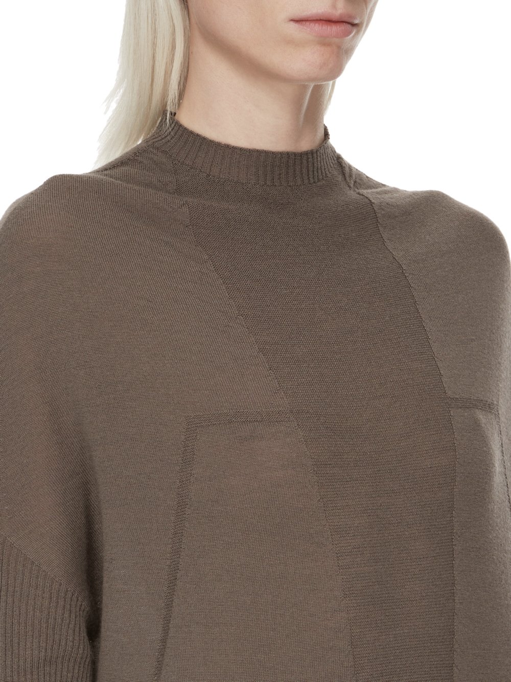 RICK OWENS FW23 LUXOR CRATER KNIT IN DUST GREY LIGHTWEIGHT RASATO KNIT