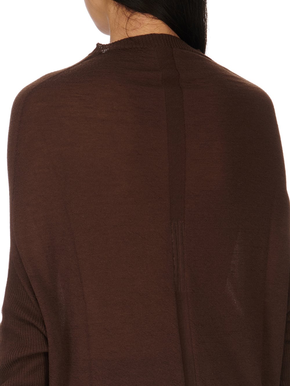 RICK OWENS FW23 LUXOR CRATER KNIT IN BROWN LIGHTWEIGHT RASATO KNIT