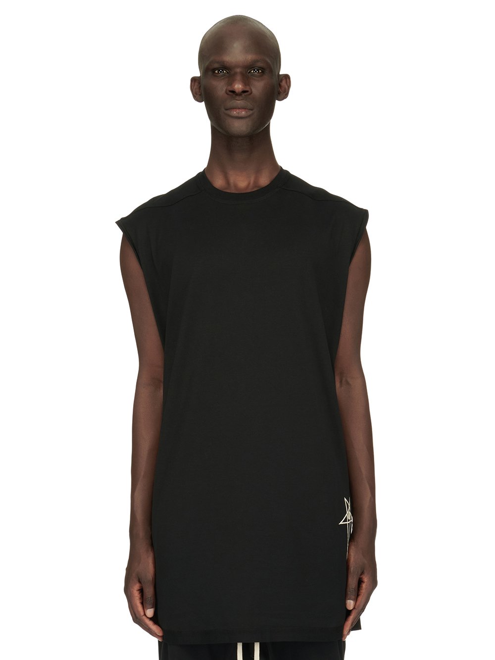 CHAMPION X RICK OWENS TARP T IN BLACK MEDIUM WEIGHT COTTON JERSEY 