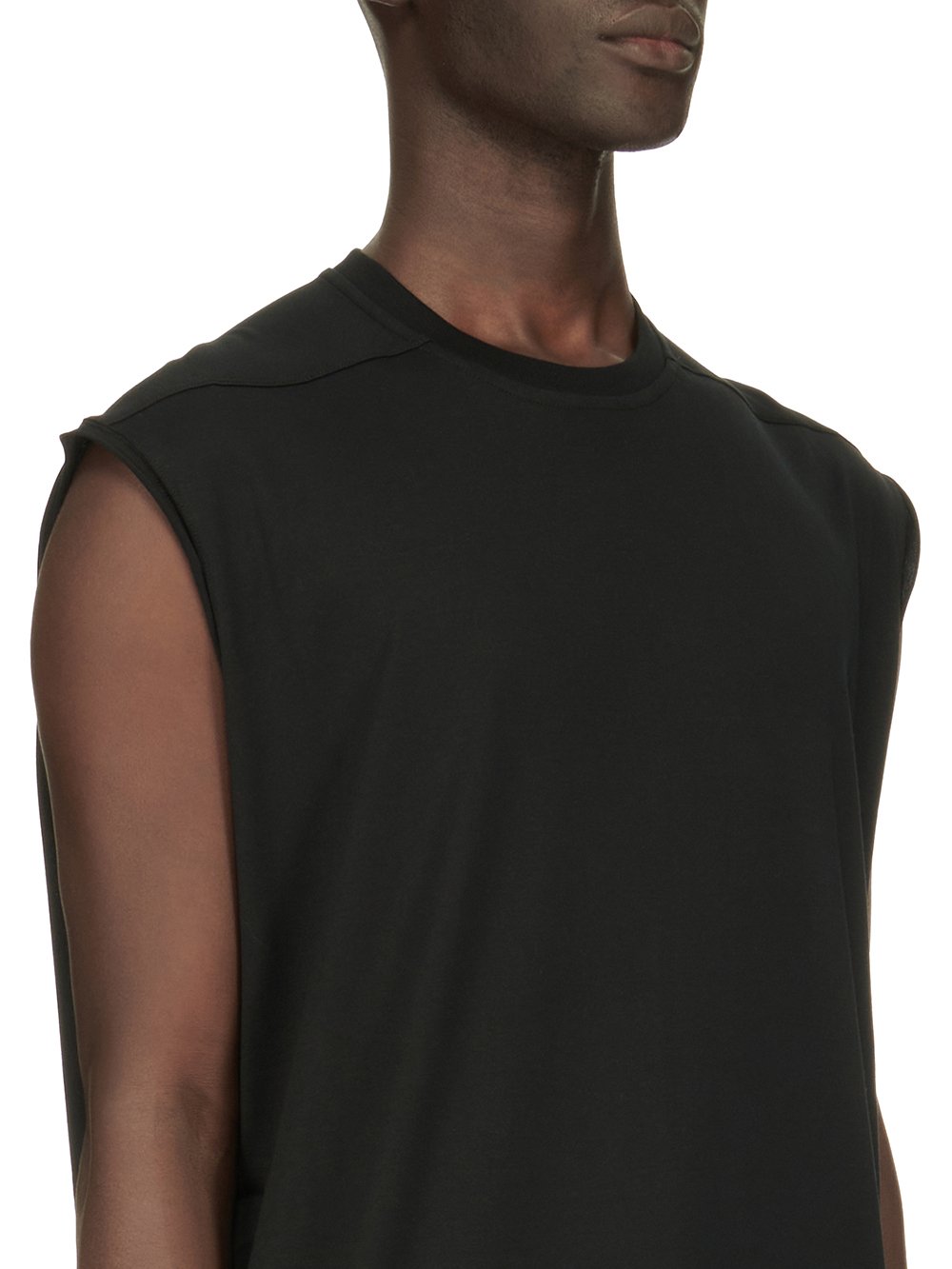 CHAMPION X RICK OWENS TARP T IN BLACK MEDIUM WEIGHT COTTON JERSEY 