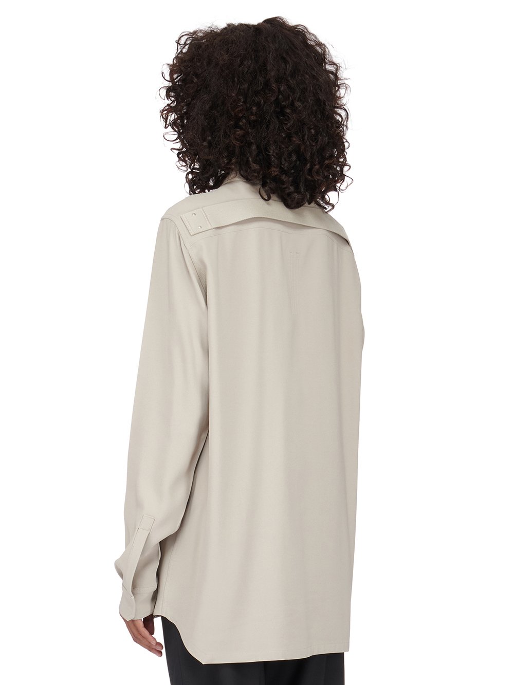 RICK OWENS FW23 LUXOR OUTERSHIRT IN PEARL HEAVY CADY 