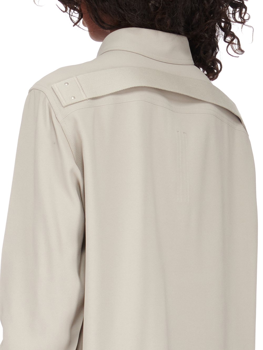RICK OWENS FW23 LUXOR OUTERSHIRT IN PEARL HEAVY CADY 