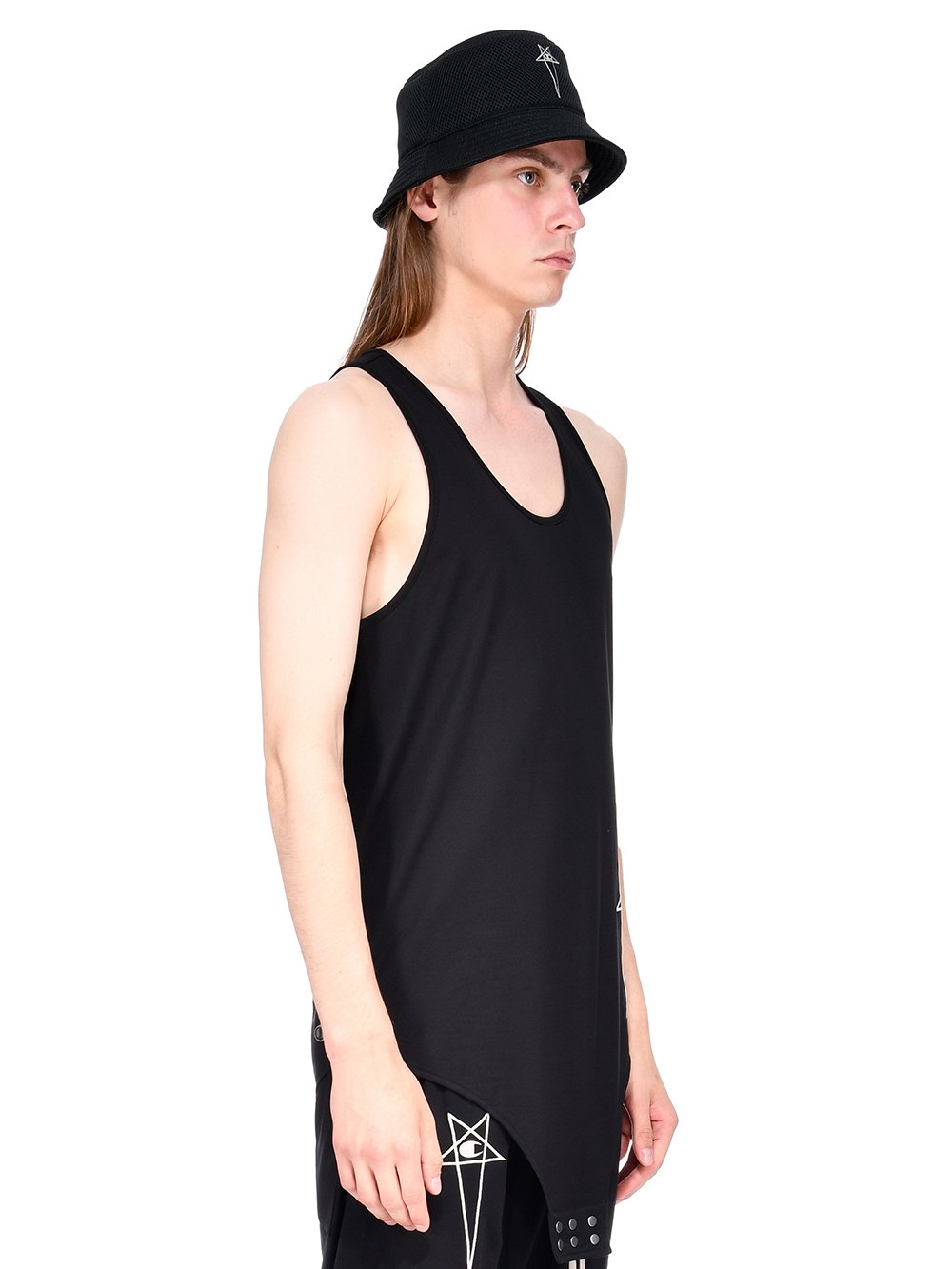 CHAMPION X RICK OWENS GILLIGAN HAT IN BLACK RECYCLED 3D MESH