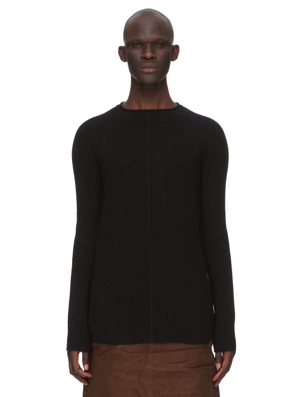 RICK OWENS FW23 LUXOR RUNWAY PULL IN BLACK RECYCLED CASHMERE