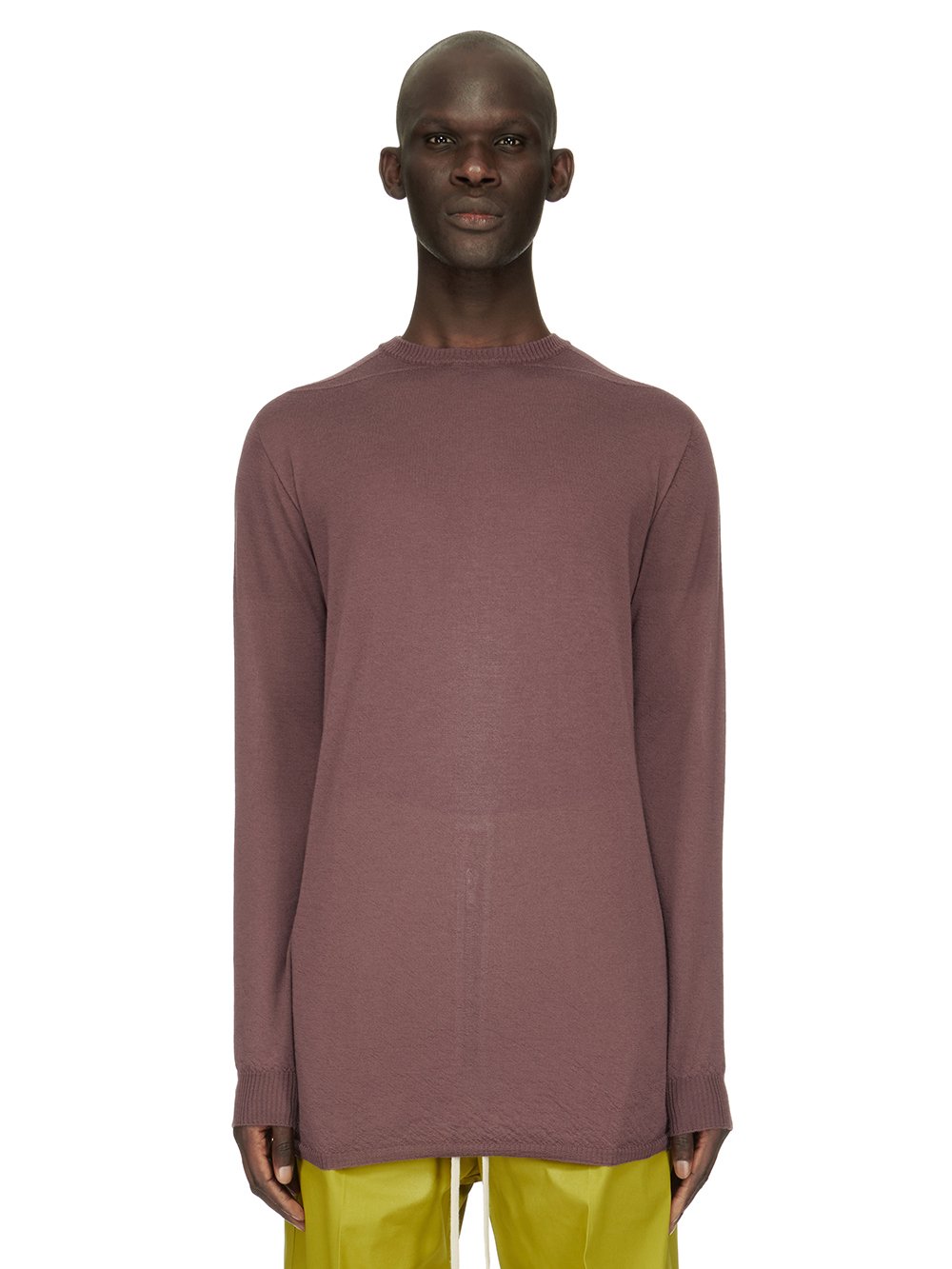 RICK OWENS FW23 LUXOR OVERSIZED ROUND NECK IN AMETHYST PURPLE LIGHTWEIGHT RASATO KNIT RICK OWENS FW23 LUXOR OVERSIZED ROUND NECK IN AMETHYST PURPLE LIGHTWEIGHT RASATO KNIT
