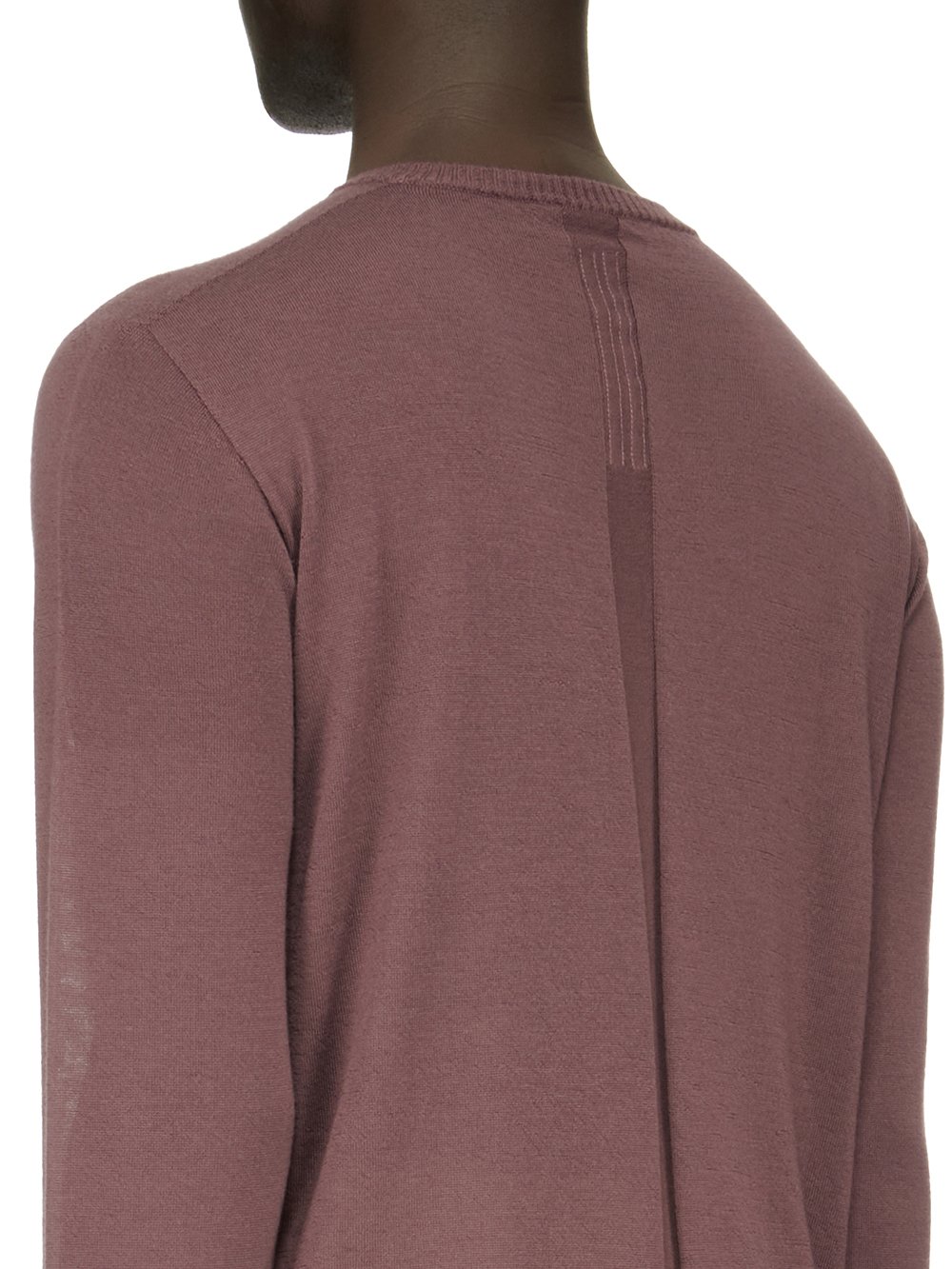 RICK OWENS FW23 LUXOR OVERSIZED ROUND NECK IN AMETHYST PURPLE LIGHTWEIGHT RASATO KNIT