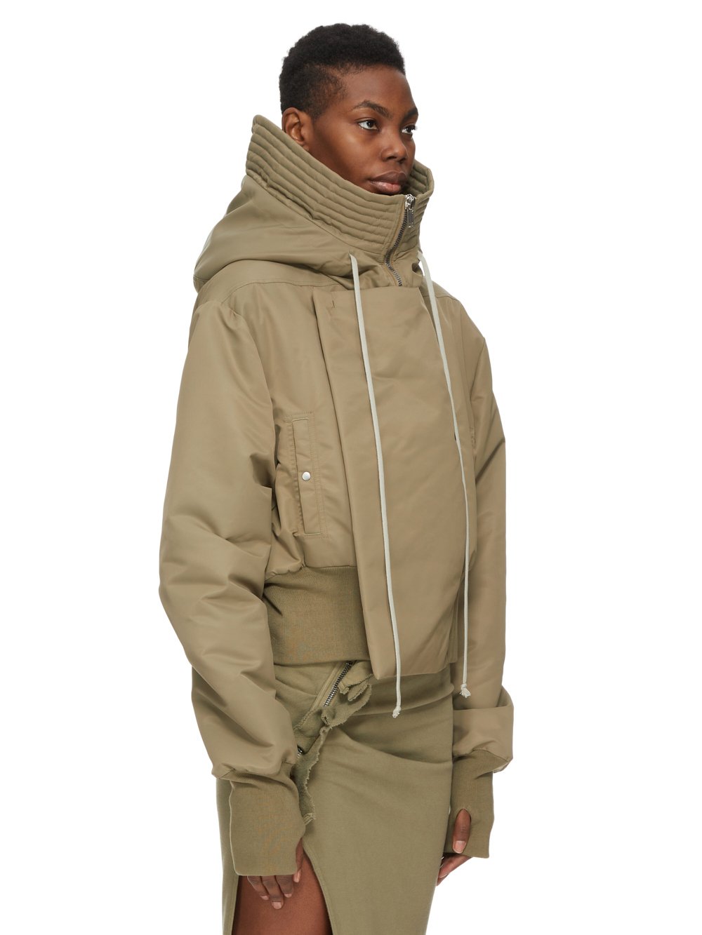 DRKSHDW FW23 LUXOR ALICE PARKA IN PALE GREEN AND MAUVE RECYCLED BOMBER