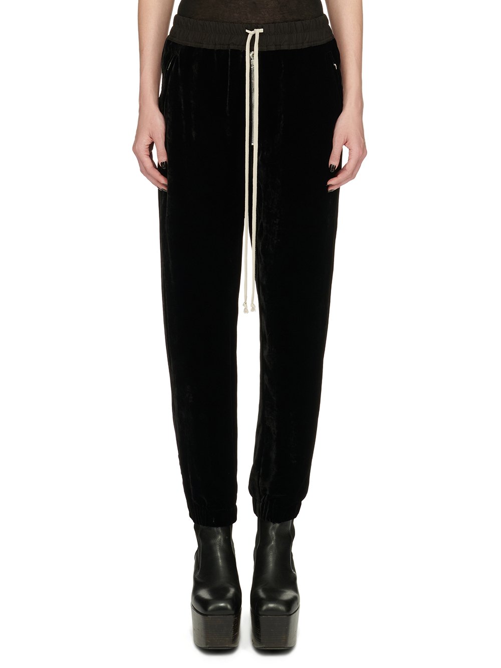 RICK OWENS FW23 LUXOR TRACK IN BLACK VELVET