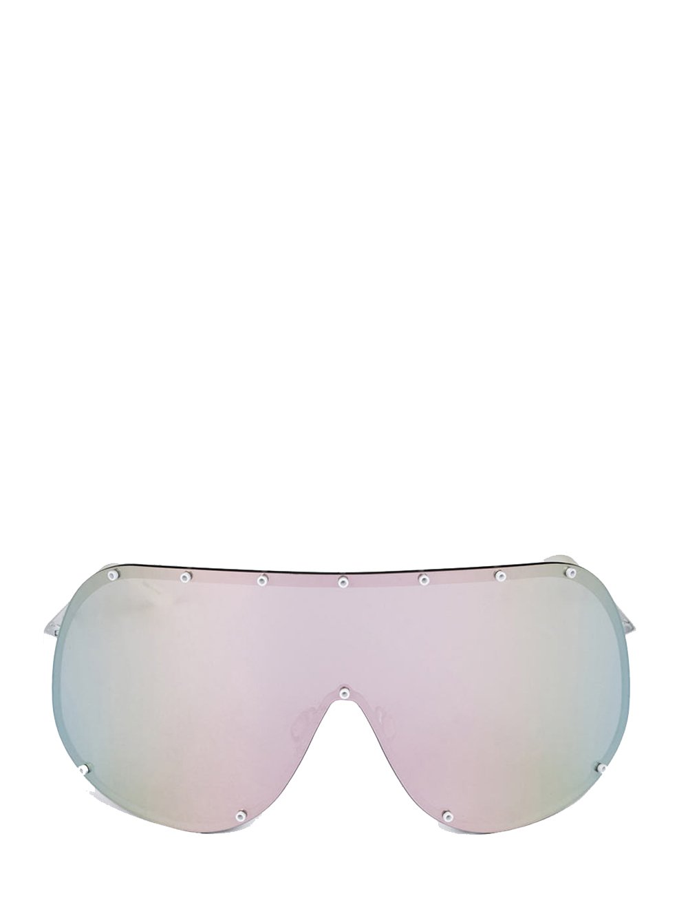 RICK OWENS SHIELD SUNGLASSES IN WHITE WITH PINK LENS RICK OWENS SHIELD SUNGLASSES IN WHITE WITH PINK LENS